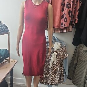 Chic Sleeveless Red Midi Dress